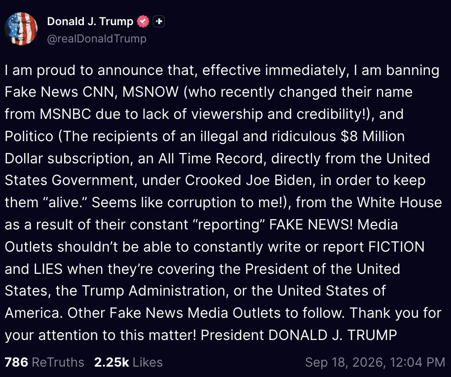 Trump Banned Them From The White House – Now CNN, Politico And MS NOW Are Taking Him To Court Trump Banned Them From The White House – Now CNN, Politico And MS NOW Are Taking Him To Court